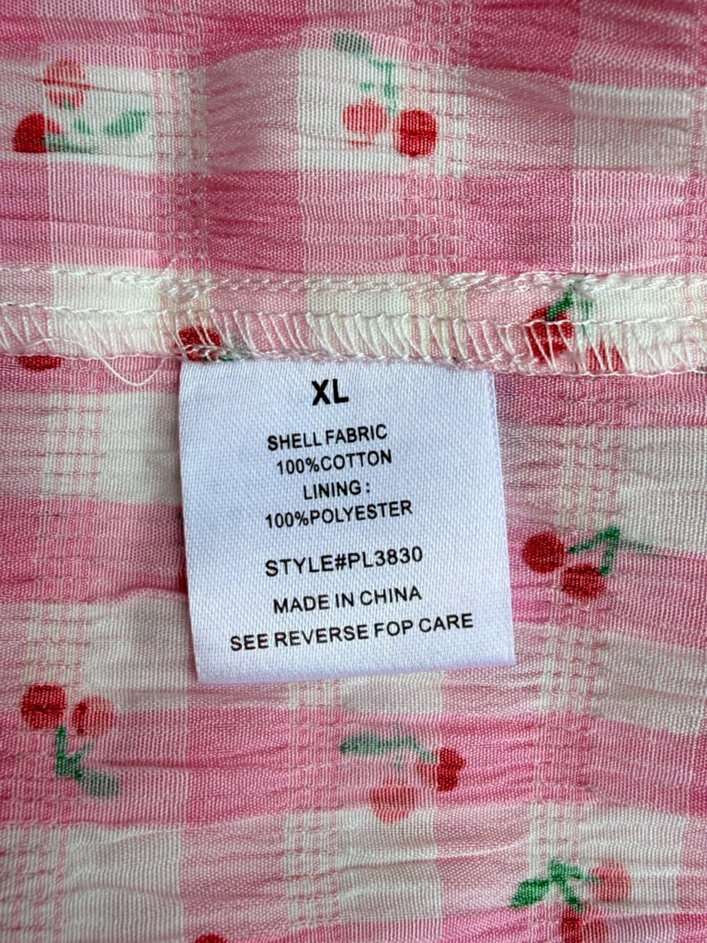 Pink Cherry Gingham Print Tank with Adjustable Straps - Picture 6 of 6